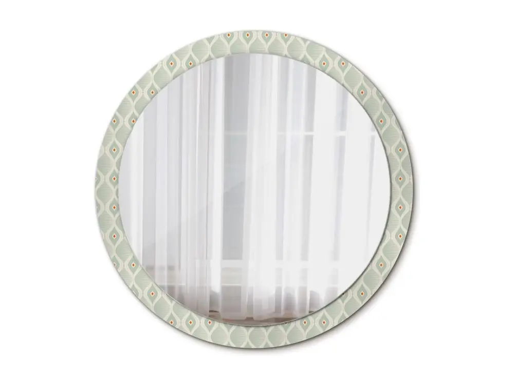 Miroir rond décoratif - Motif vintage classique - 100 cm