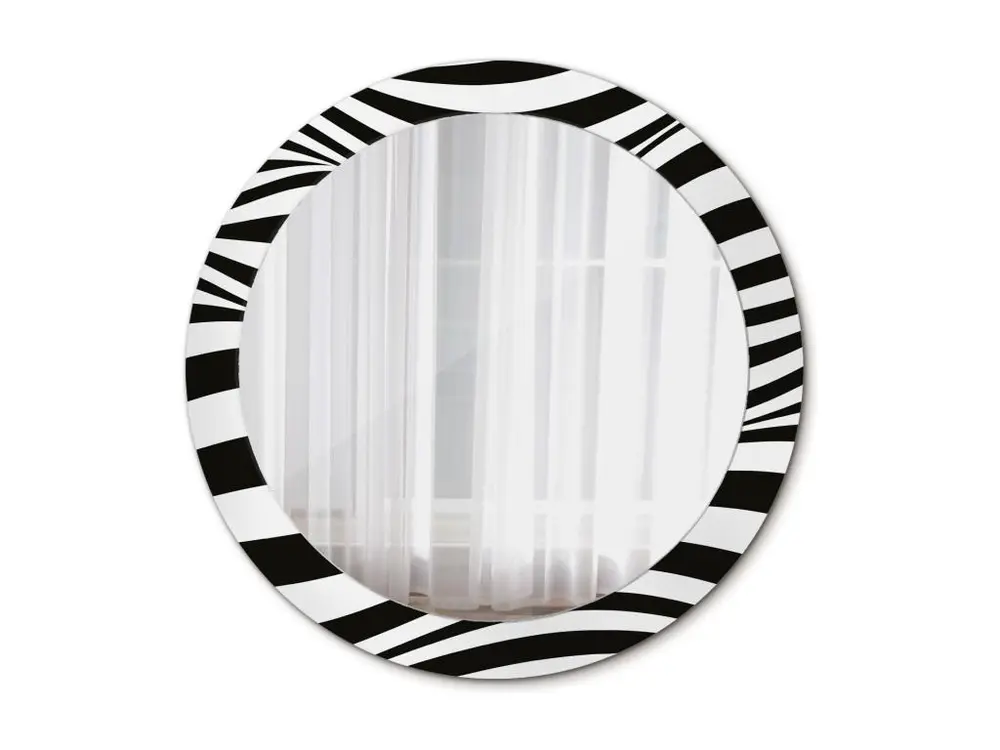 Miroir rond décoratif - Vague abstraite - 80 cm