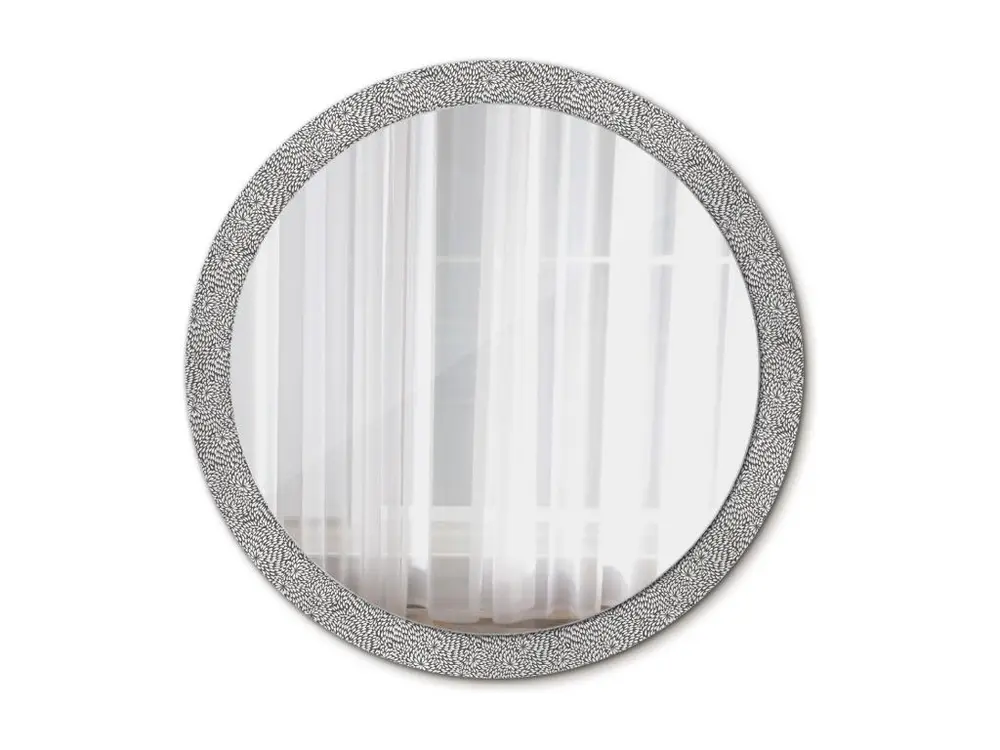 Miroir rond décoratif - Motif floral - 100 cm