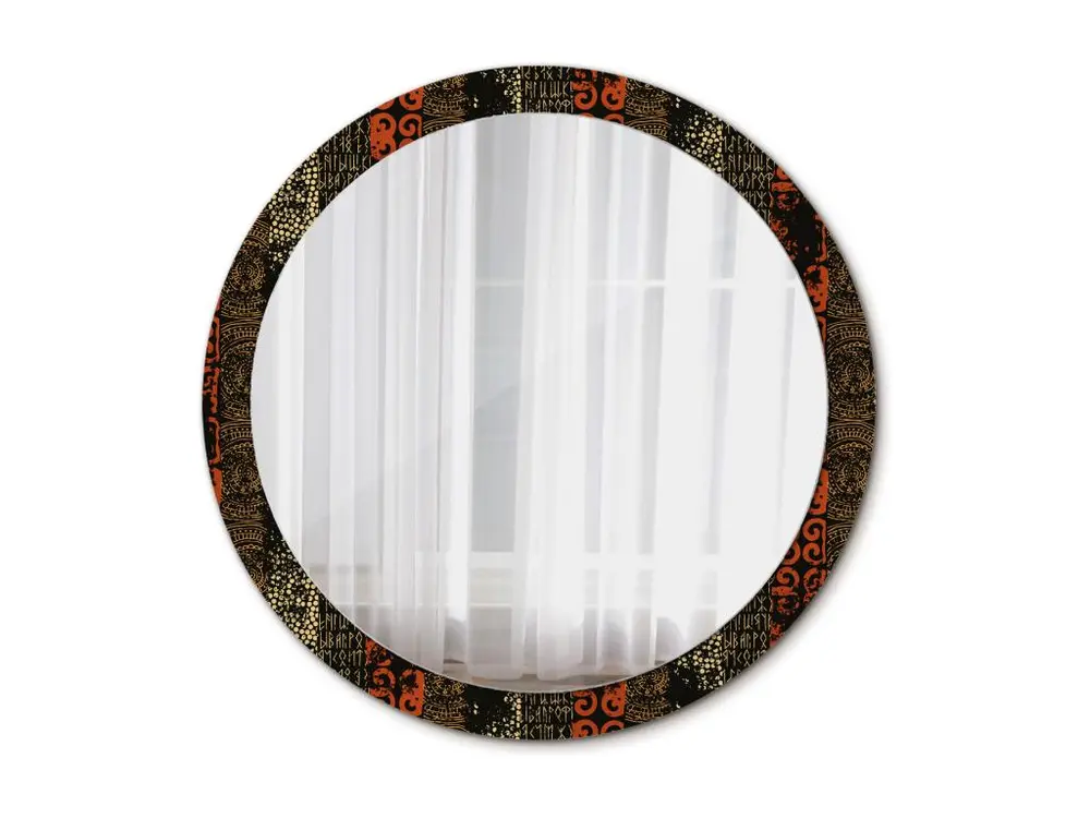 Miroir rond décoratif - Motif Grunge - 100 cm