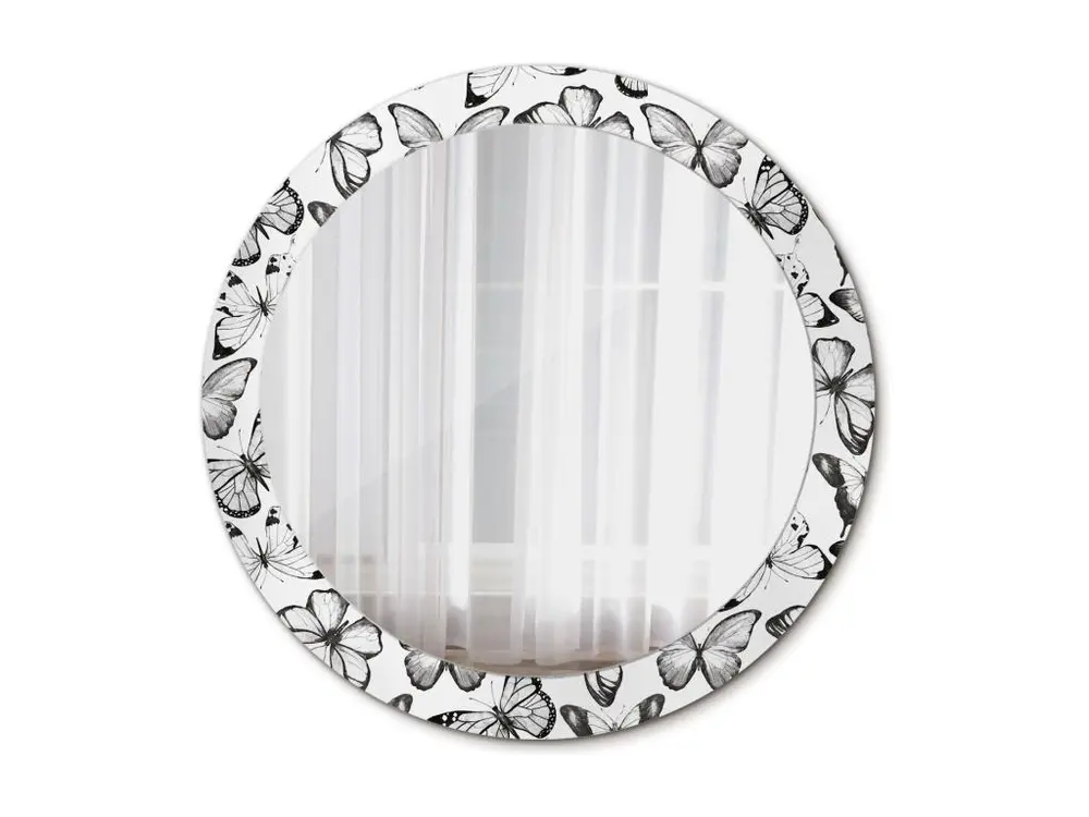 Miroir rond décoratif - Papillons - 80 cm