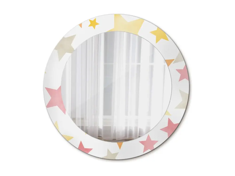 Miroir rond décoratif - Etoiles pastel - 60 cm