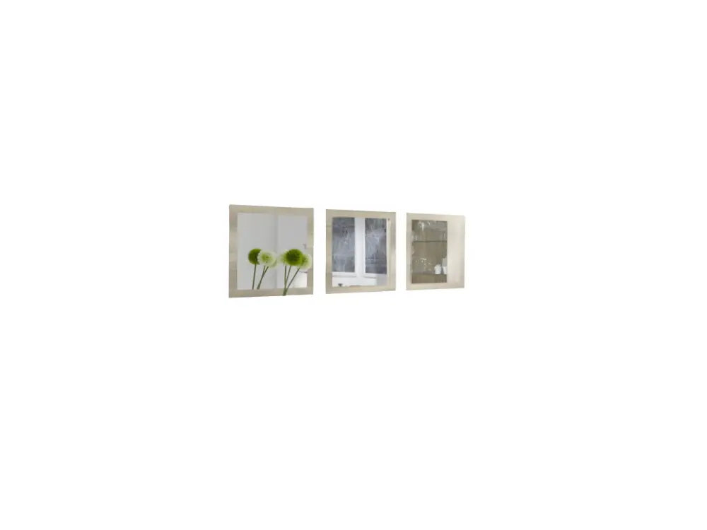 Lot de 3 miroirs MALMO. Cadre coloris chêne clair, sonoma. Accessoire idéal pour la décoration de votre habitation.