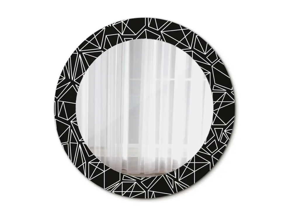 Miroir rond décoratif - Motif géométrique - 60 cm