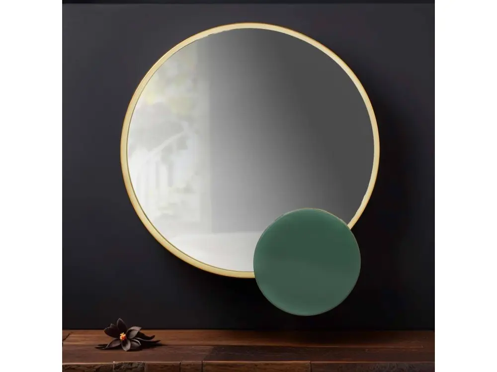 Miroir avec détail en métal émaillé 67 cm