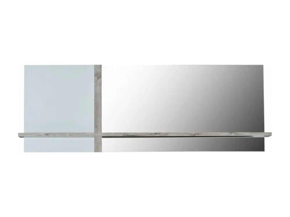 Miroir rectangulaire 1 tablette bois gris et laqué blanc Kartz