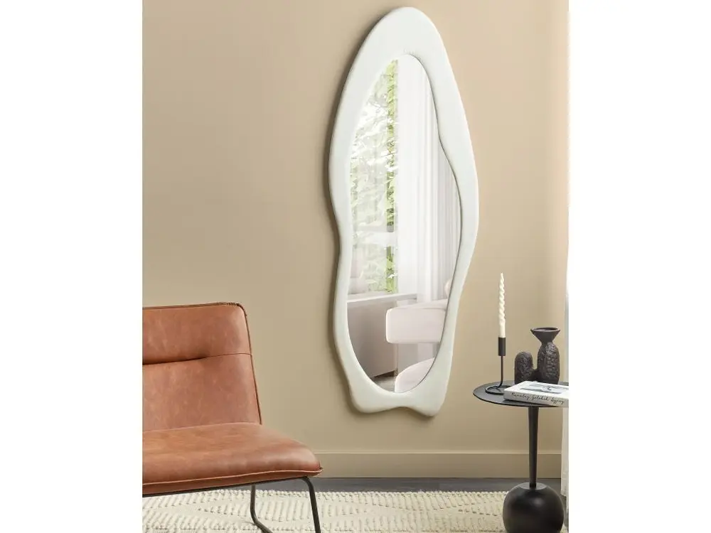 Miroir mural en velours blanc 57 x 160 cm REIGNY