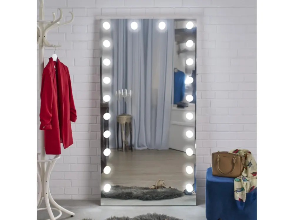 Miroir à poser avec ampoules Led - 170 x 87 cm - Luxy