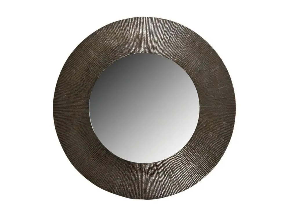 Miroir rond métal zinc antique