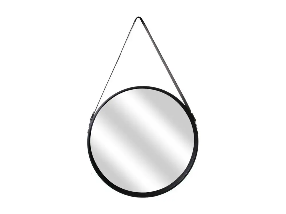 Miroir rond 50 cm avec anse en polyuréthane