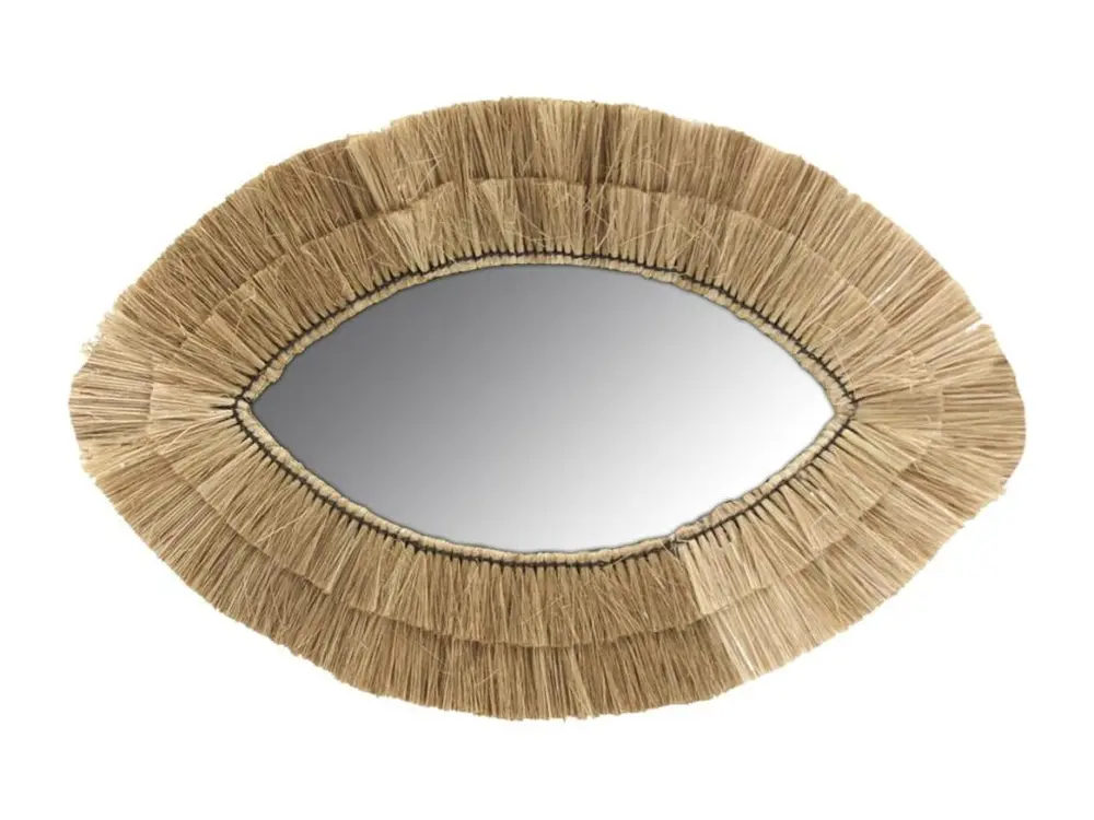 Miroir oeil en jonc naturel