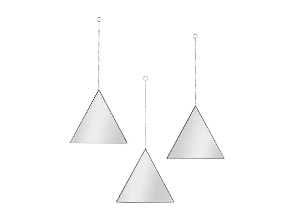 Miroir suspendu Triangle noir Louxor (Lot de 3)