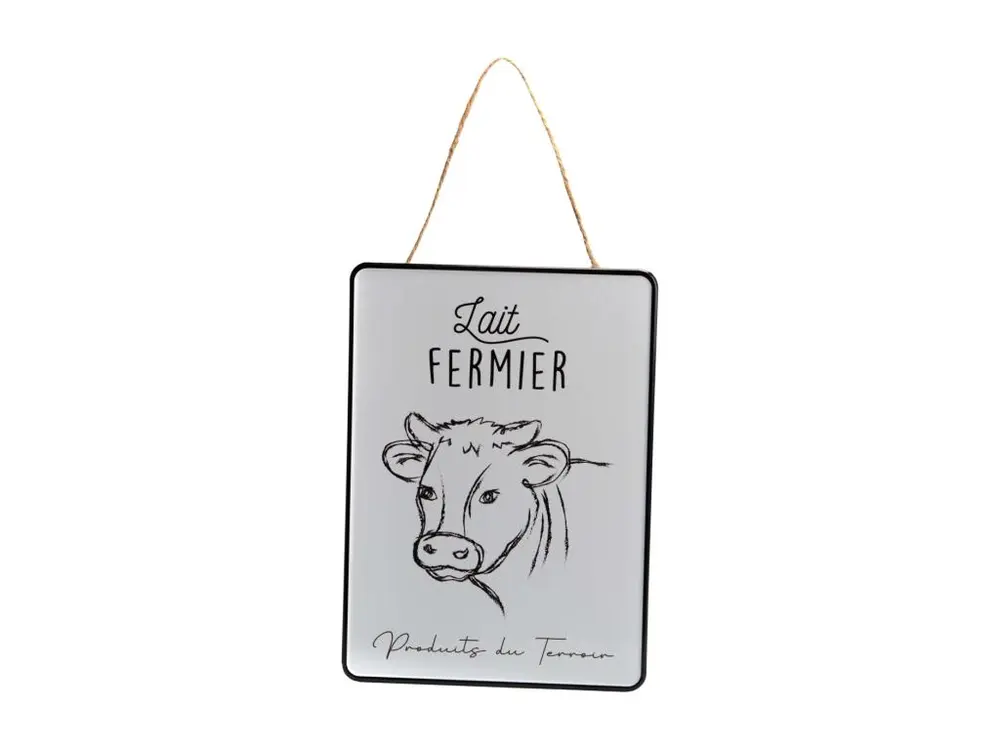 Plaque décorative en métal Lait fermier