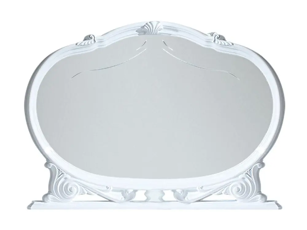 Miroir mural bois vernis laqué brillant blanc Venus 130cm