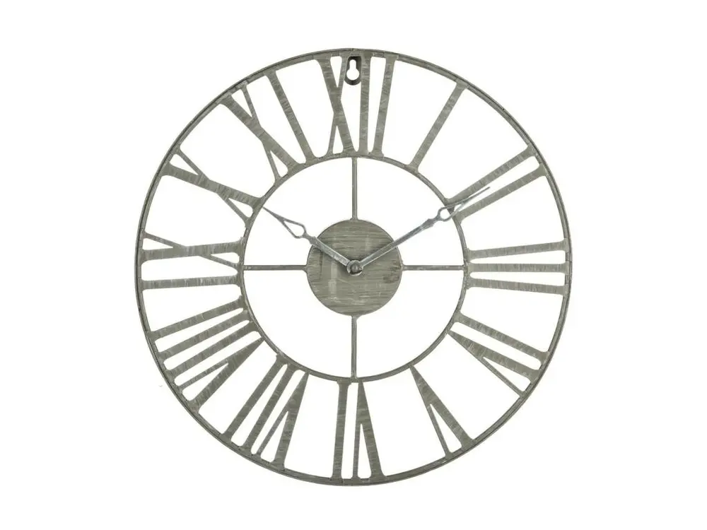 Pendule murale en métal Vintage Industriel gris D 36,5 cm