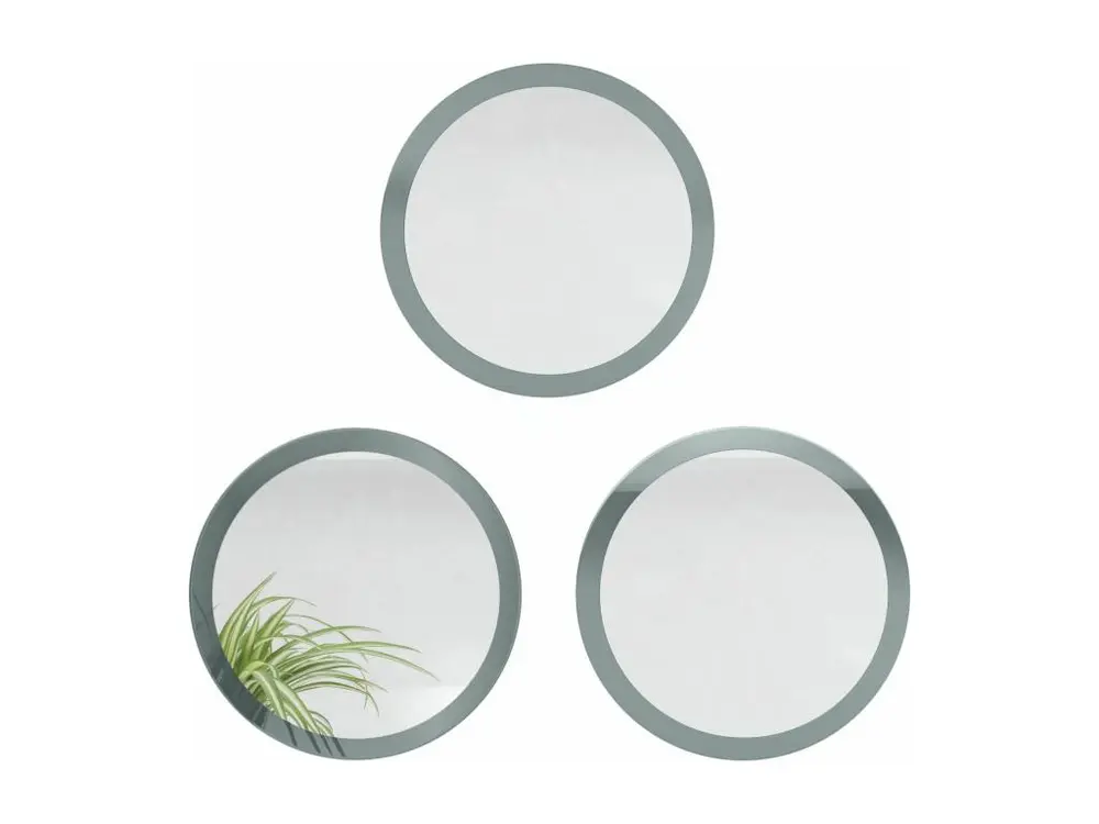 Ensemble De 3 Miroirs 50 Cm Gris Laqués