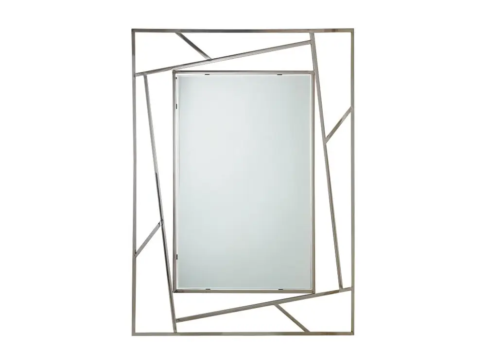 Miroir rectangulaire en acier inoxydable argent Rani L 90cm