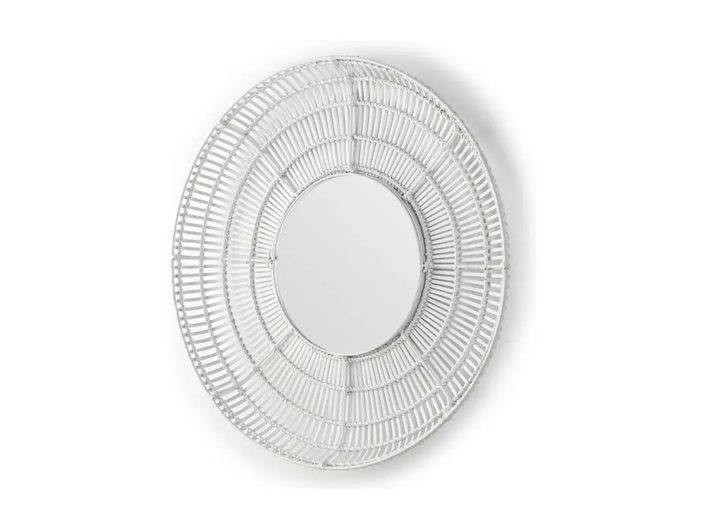 Miroir mural rond osier blanc Gaell D 90cm