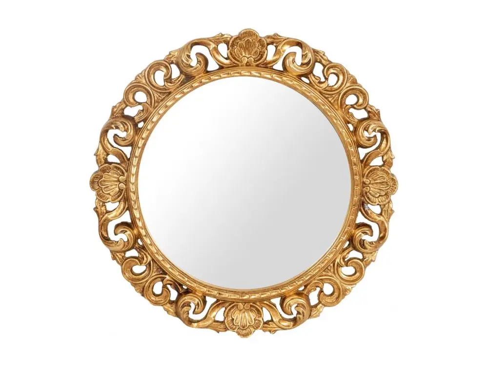 Miroir Baroque rond - Bois - 62x62 cm