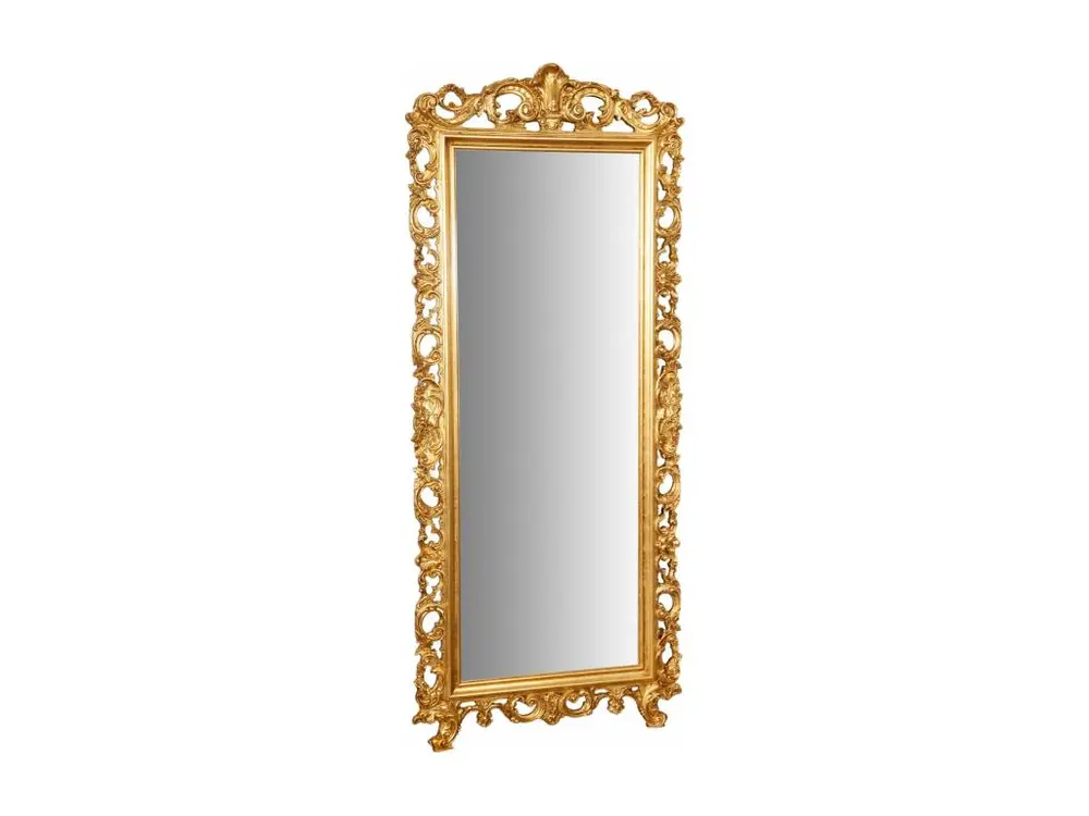 Miroir Prestige avec finition feuille d'or - Bois - 82x191 cm