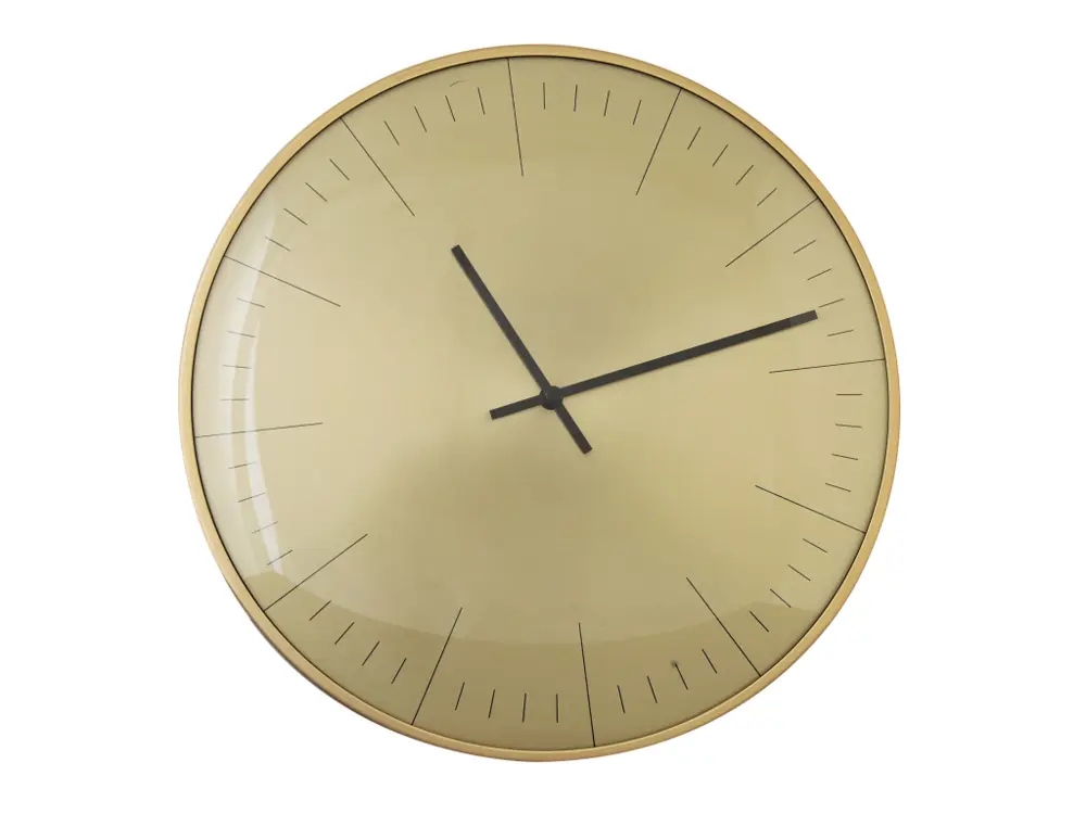 Horloge ronde convexe dorée 30cm