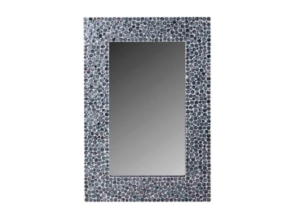 Miroir rectangulaire en bois avec finition en capiz noir 60x91x03h