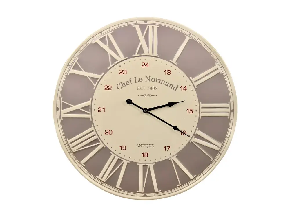 Horloge Ancienne Métal Chef Le Normand 58cm - Gris