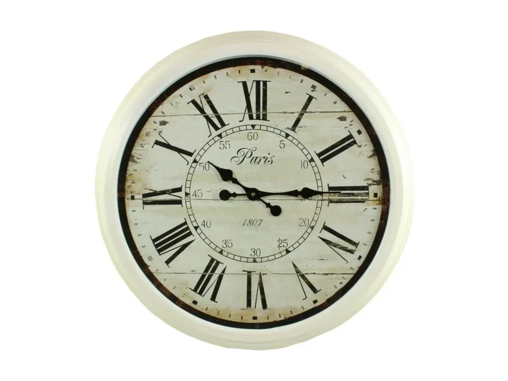 Grande Horloge Ancienne Murale Paris 1807 70cm - Fer - Blanc