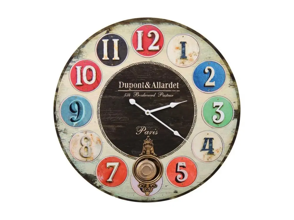 Horloge Ancienne Balancier Dupont & Allardet 58cm - Bois - Multicolore