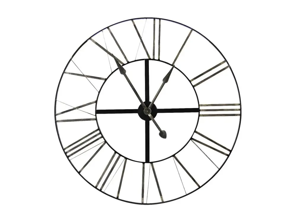 Grande Horloge Ancienne Fer Forgé 90cm - Noir