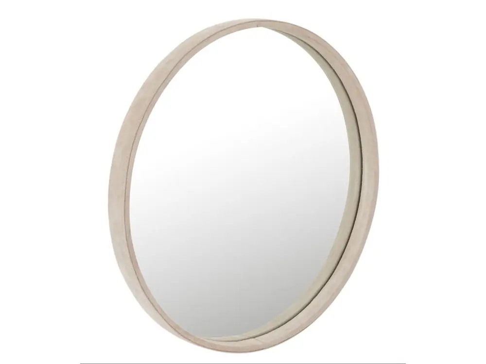 Miroir Mural Design en Cuir "Tortu" 40cm Beige