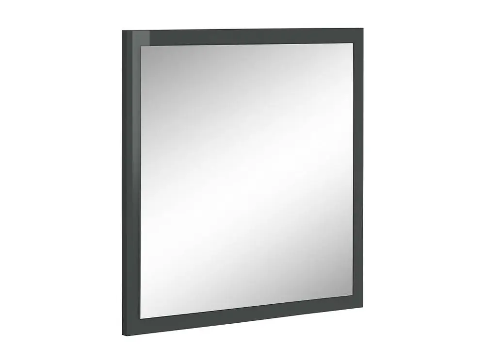 Miroir Dmancon, Miroir de salle de bain, 100% Made in Italy, 60x2h60 cm, Anthracite Brillant