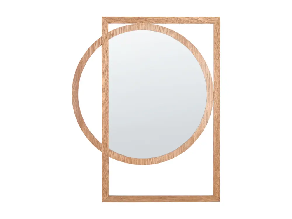 Miroir mural en bois clair 56 x 71 cm LAURON