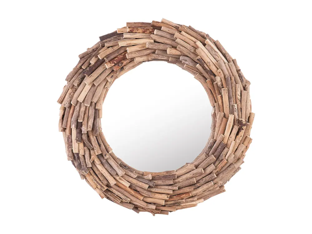 Miroir mural rond en bois ø 56 cm KAYENTA