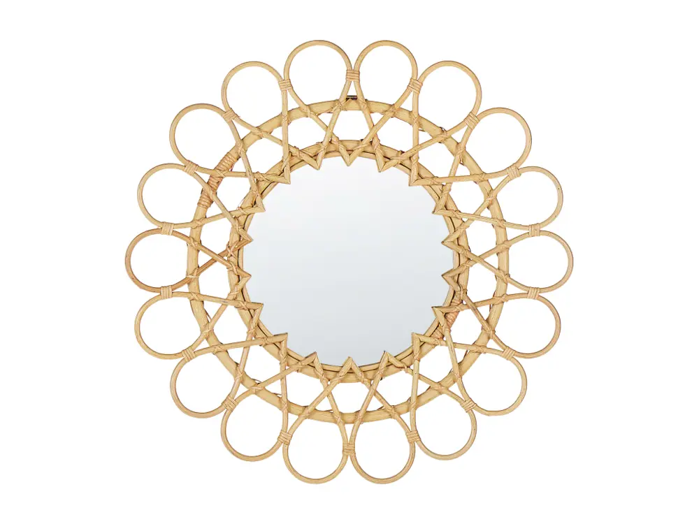 Miroir mural rond en rotin naturel ø 60 cm BABAI