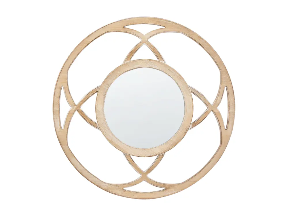 Miroir mural rond bois clair ⌀ 60 cm IZTAPALAPA