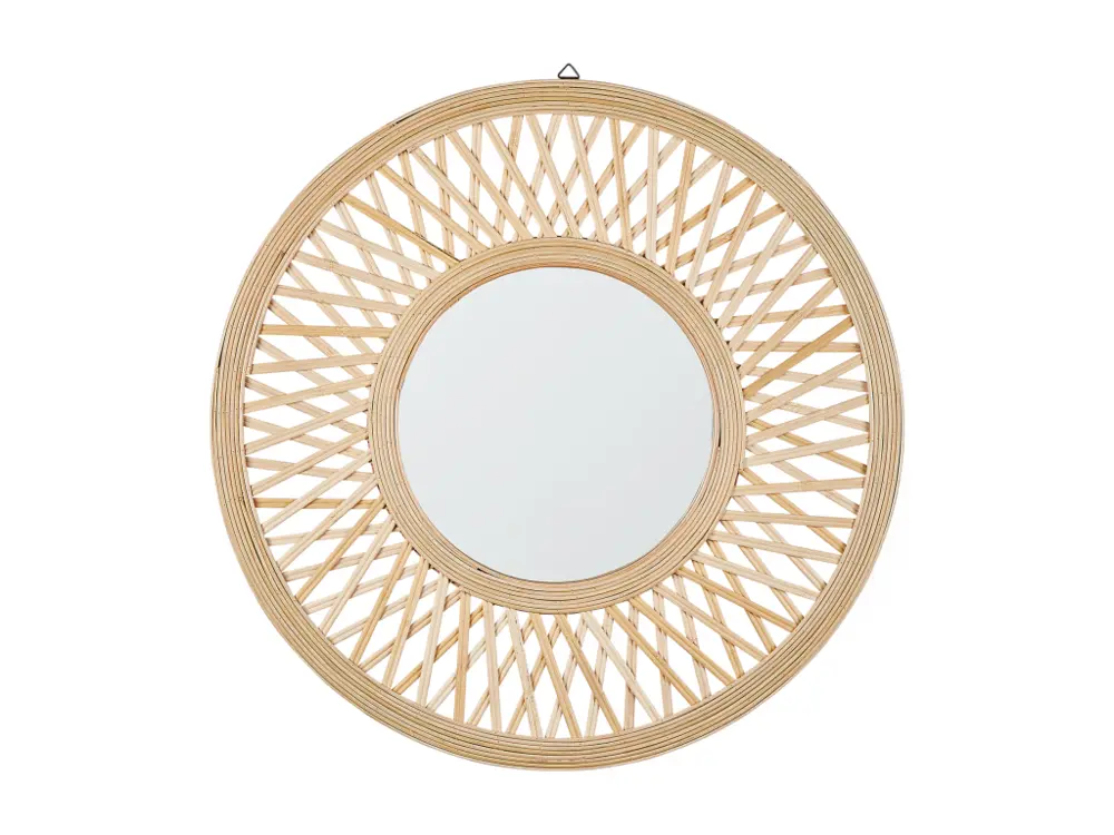 Miroir mural rond en bambou clair ø 60 cm BACATA