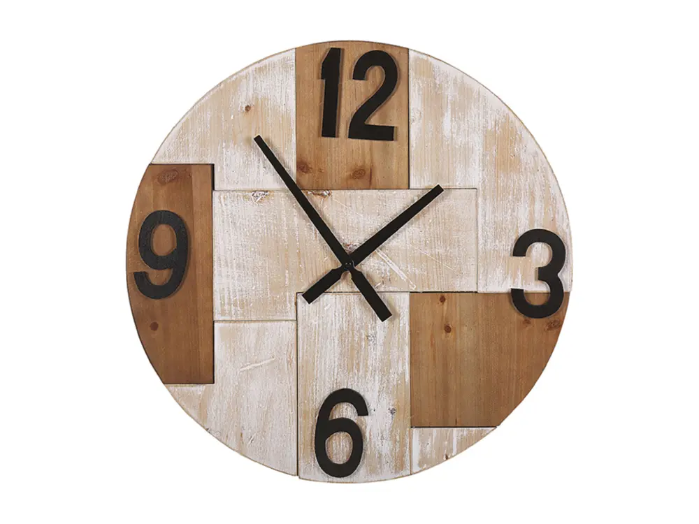 Horloge Murale ø 60 cm effet bois clair MICHAPAN