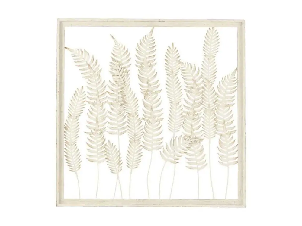 Décoration Murale en Métal "Plantes" 82cm Blanc