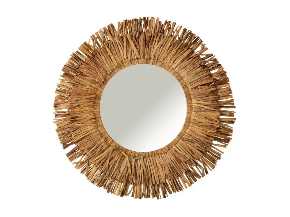 Miroir Mural Rond "Maurice" 101cm Naturel