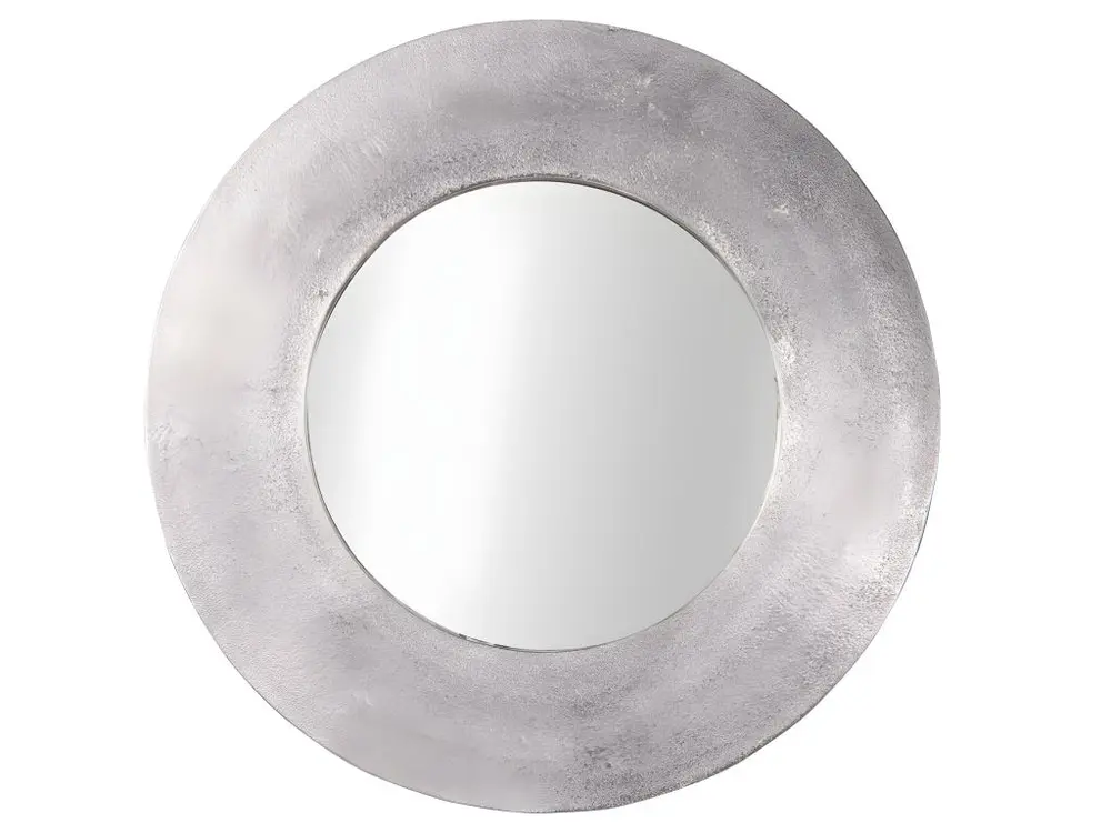 Miroir rond argenté 74 cm