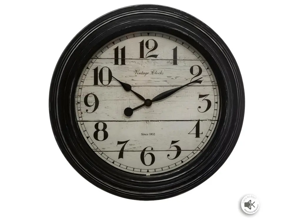 Pendule murale Moulure Noir D 29 cm