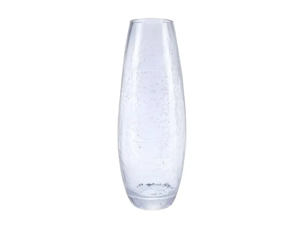 Vase en Verre "Craquelé" 40cm Transparent