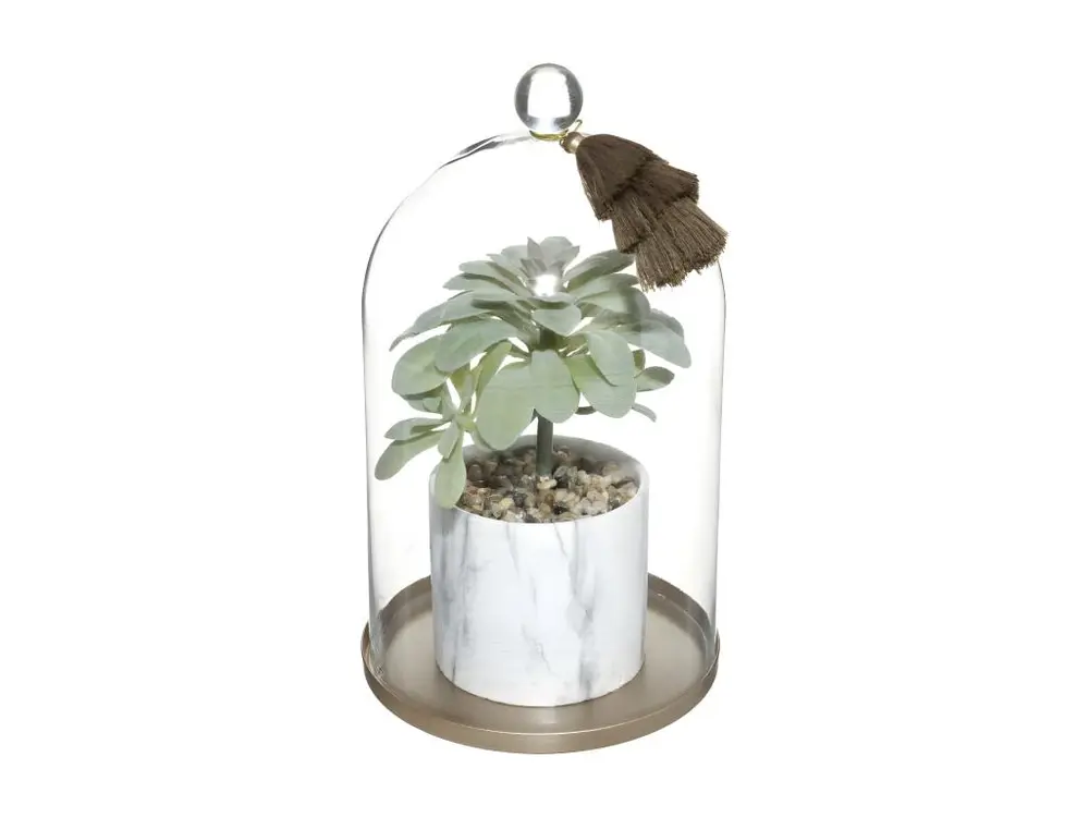 Plante Artificielle & Cloche "Suite" 25cm Multicolore