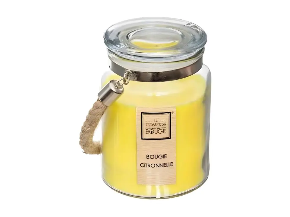 Bougie Parfumée en Verre "Corde" 500g Citronnelle