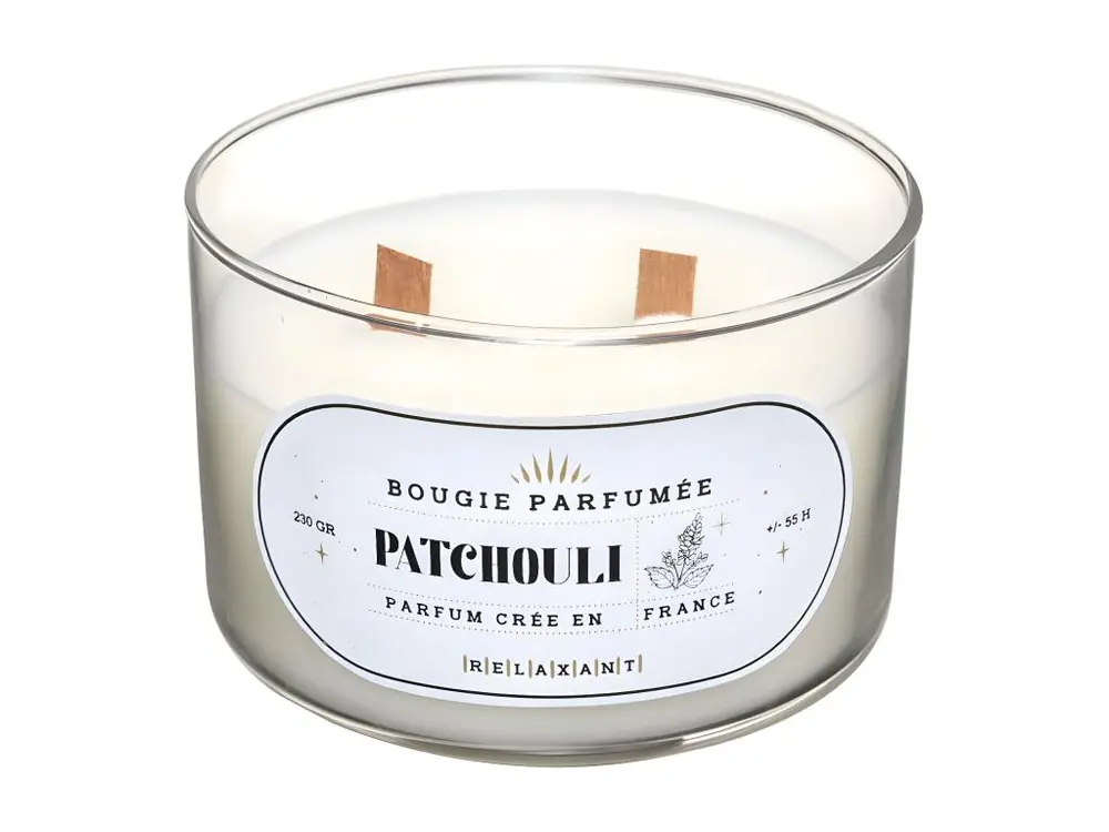 Bougie Parfumée en Verre "Snow" 470g Patchouli