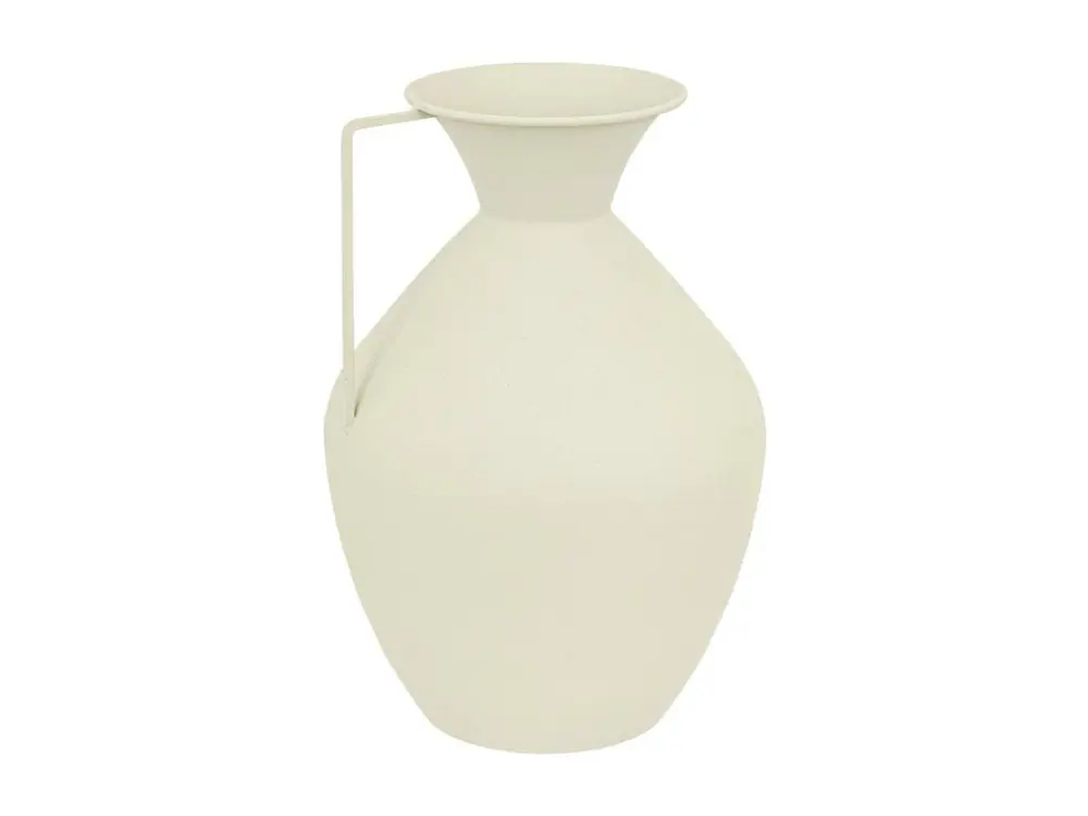 Vase amphore en métal Blanc design moderne H 36 cm