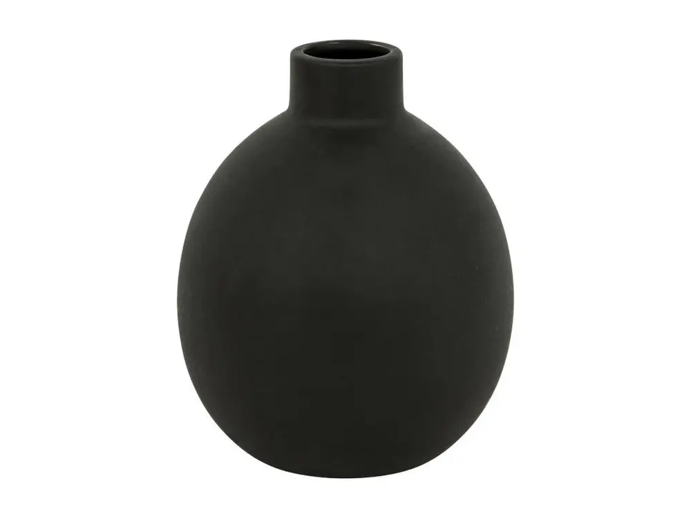 Vase en céramique mat Noir H 18 cm