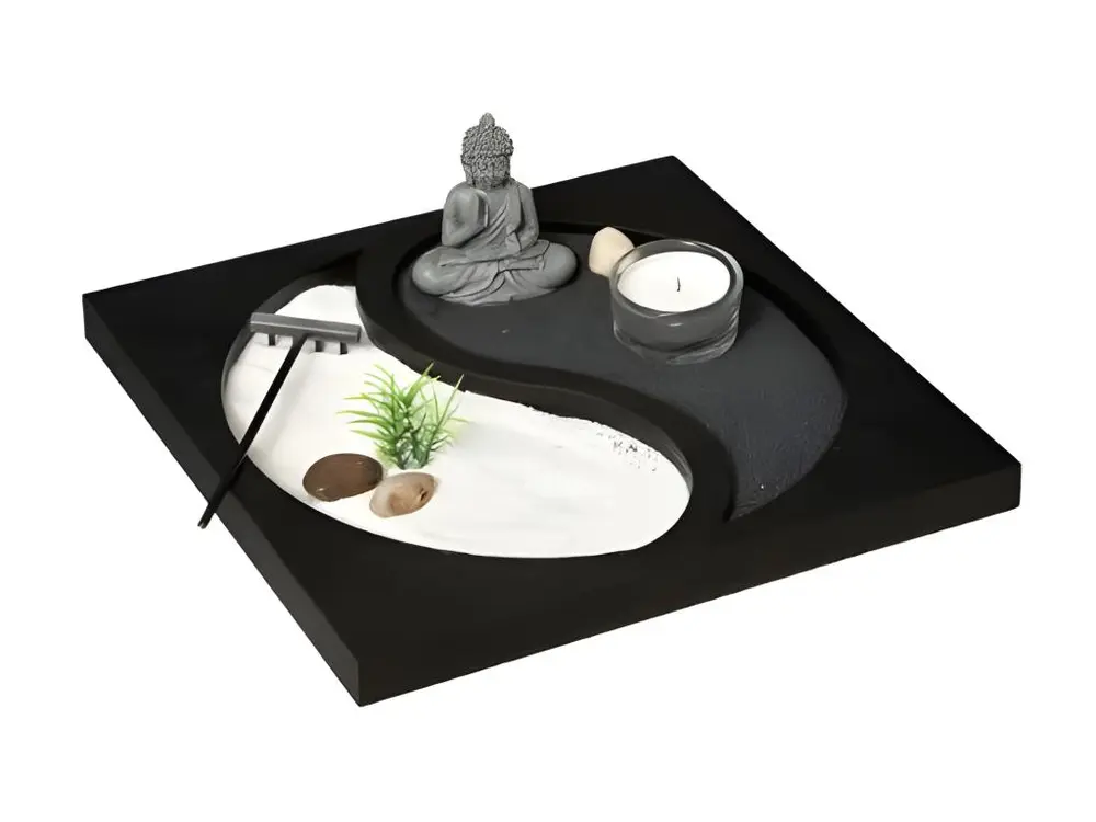 Jardin Zen Bouddha "Ying Yang" 23cm Noir