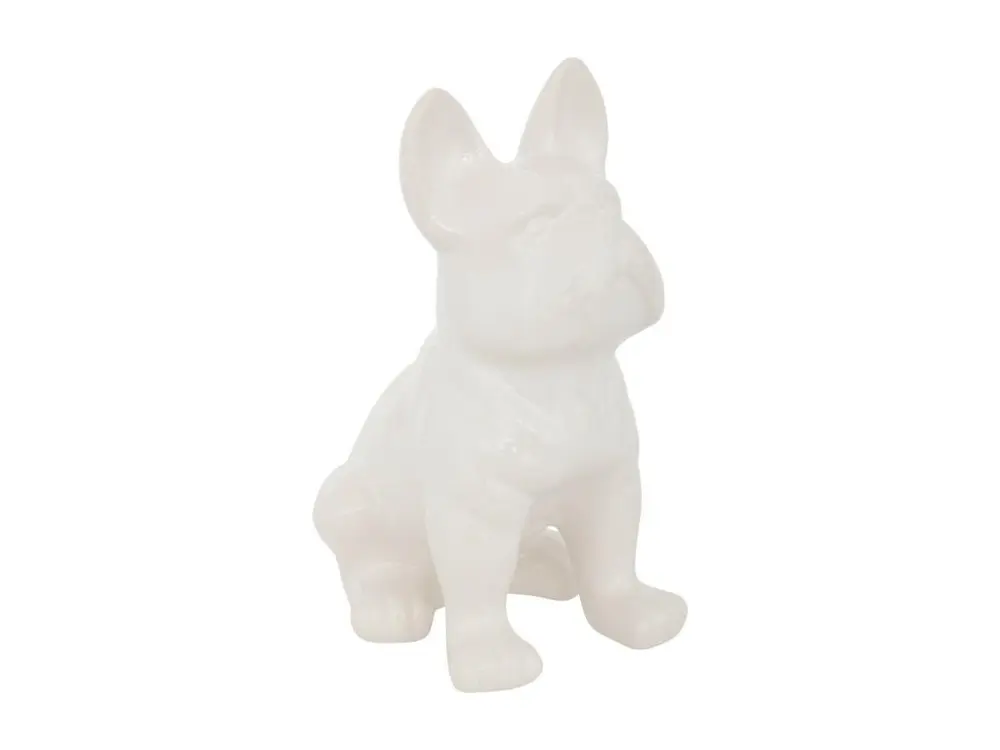 Objet décoratif Bulldog Blanc en céramique H 22 cm